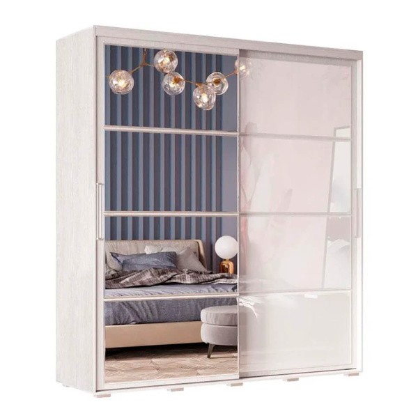 Шкаф-купе Крафт-6 ясень белый 196