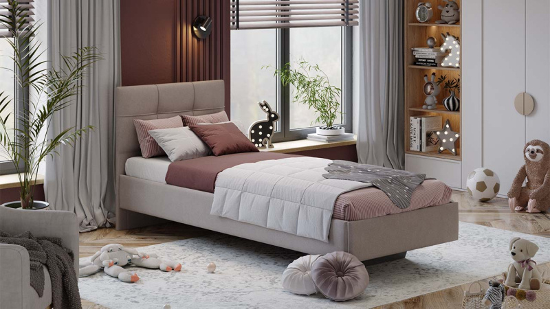 Кровать без ПМ «Элис» Тип 1 (без подъемного механизма) Велюр ultra cashmere