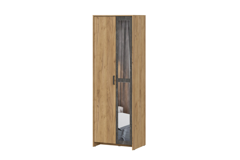 Мебель для спальни "МСП 1" Шкаф двухстворчатый Дуб Золотой/Камень темный
