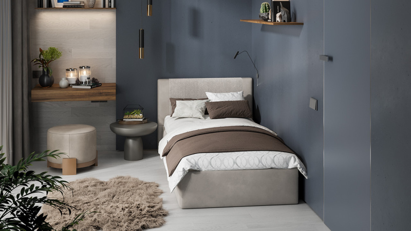 Кровать «Тейлор» Микровелюр Linea Grande 25/Connect 25 (мокко)