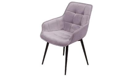 Стул с подлокотниками Capri, бархат светло-серый 26 / опора конус