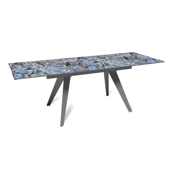 Стол раскладной Рейн (140+40+40), керамика глянцевая Lemurian Blue