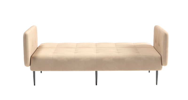 Монако диван-кровать прямой с подлокотниками, трехместный, велюр бежевый Velutto 04
