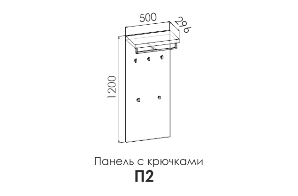 Панель с крючками 500 GLORIA
