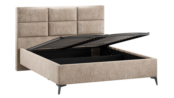Кровать с ПМ «Делана»  (с подъемным механизмом) Микровелюр Wellmart Dark Beige