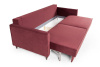 Кельн диван-кровать трехместный прямой, велюр красный
