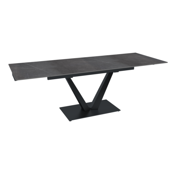 Стол раскладной Малибу (140+40+40), керамика матовая Armani Grey matte