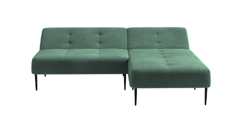 Монако диван-кровать с шезлонгом, без подлокотников, бархат зеленый 19