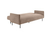 Баккара диван-кровать трехместный прямой с подлокотниками, бархат бежевый 05