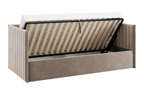 Кровать с подъемным механизмом Твикс (Софа) 90х200 см латте (велюр)