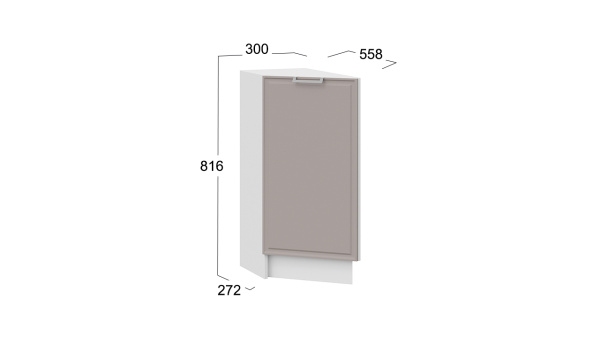 Шкаф напольный торцевой с одной дверью «Белладжио» Белый, Софт капучино