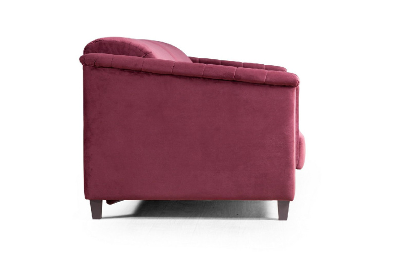 Амстердам диван-кровать трехместный прямой, велюр красный