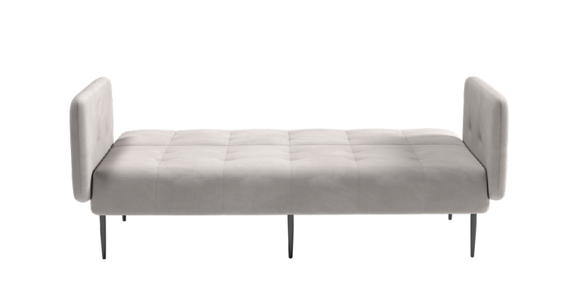 Монако диван-кровать прямой с подлокотниками, трехместный, велюр серый Velutto 52