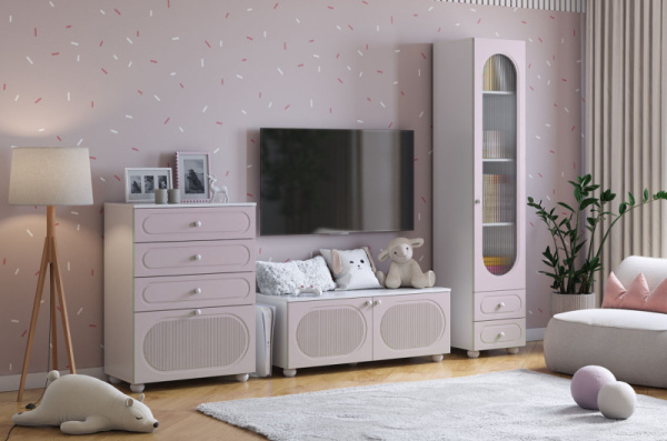 Гостиная "Милана К1" белое дерево/сакура