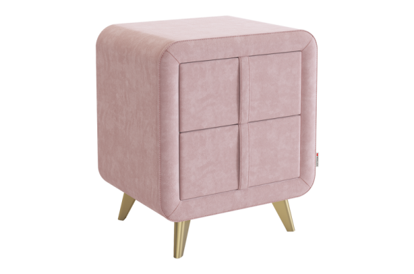 Тумба прикроватная Софи 2 нежно-розовый (велюр)
