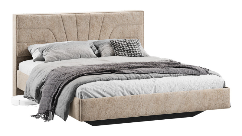 Кровать без ПМ «Пандора» Тип 1 (без подъемного механизма) Микровелюр Wellmart Dark Beige