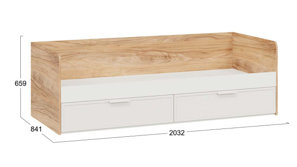 Кровать «Стелла» Белый холст, Белый Жемчуг, Яблоня Беллуно