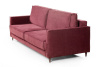 Кельн диван-кровать трехместный прямой, велюр красный