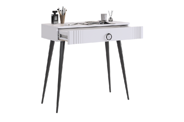 Ева Туалетный столик 2 (без зеркала) белое дерево/белый матовый