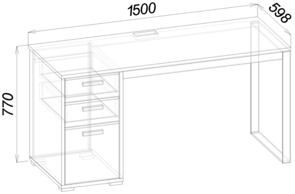 Стол прямой 1500 CARBON