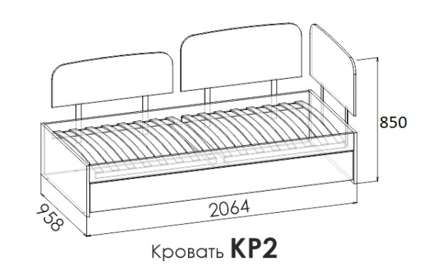 Кровать односпальная с ящиком SMARTY PREMIUM