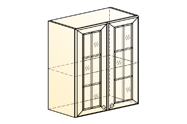 Мишель Шкаф навесной L600 Н720 (2 дв. реш.) (эмаль) белый/белый