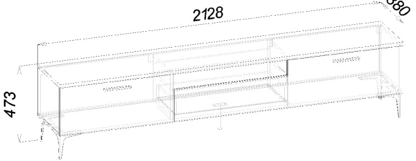 Тумба под ТВ на опорах 2 DZEN