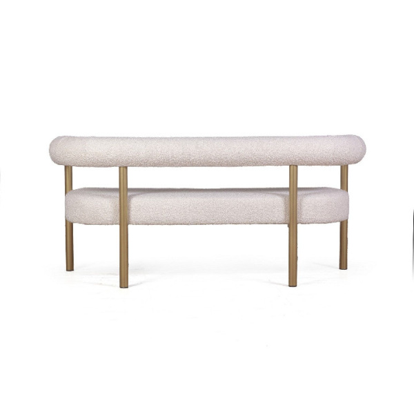 Диван Бигги, букле Turin ivory / опоры золото
