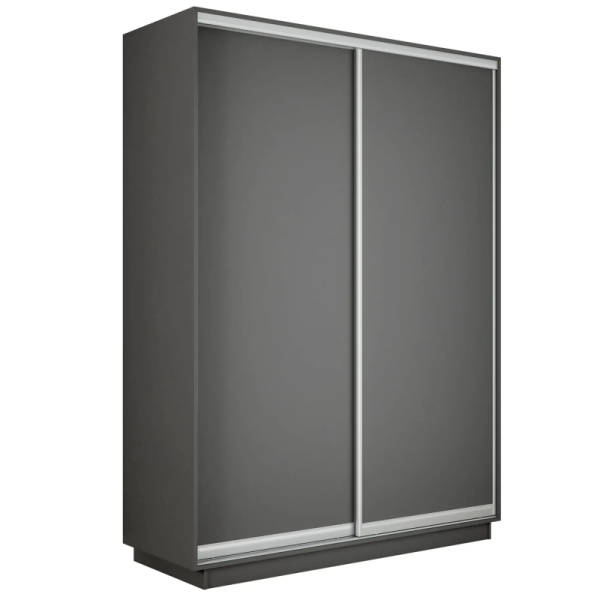 Шкаф-купе  Экспресс 2 1400x2200x600, Серый диамант, Серебряный профиль