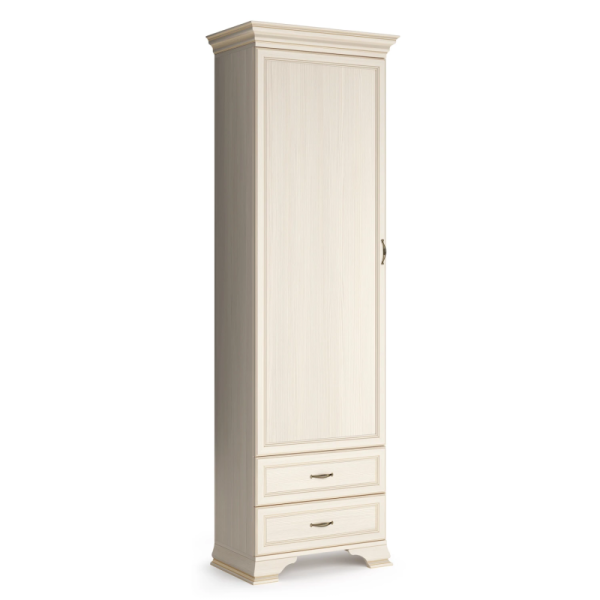 Шкаф-пенал Сиена бодега белый (патина золото)