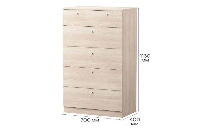 Комод 70х40х116 см с 6-ю ящиками Теви