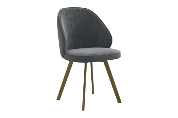 Стул Монарх Т2 графит (велюр)/золото