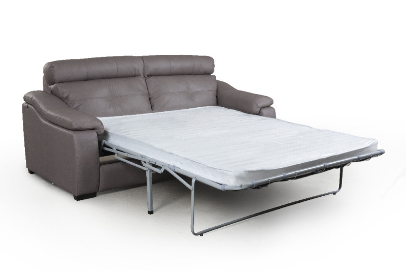 Бостон диван-кровать трехместный прямой замша серый