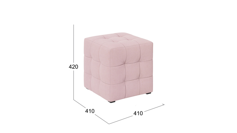 Пуф Тип 1 Велюр пудровый
