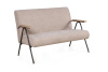 Энди диван двухместный с деревянными подлокотниками, шенилл Shantal beige
