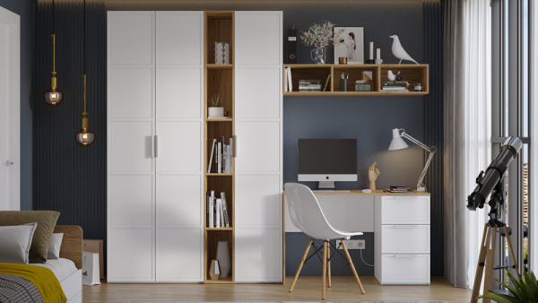 Набор детской мебели «Стелла» №2 Белый холст, Белый Жемчуг, Яблоня Беллуно