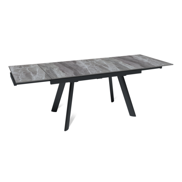 Стол раскладной Stone (140+40+40), керамика глянцевая Italian Light Grey
