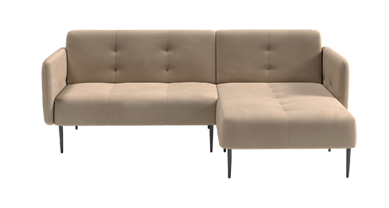 Монако диван-кровать с шезлонгом, с подлокотниками, бархат бежевый 5