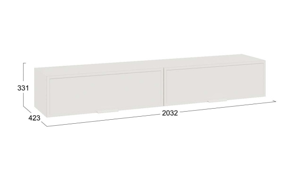 Шкаф настенный «Стелла» Исп.2 Белый холст, Белый Жемчуг