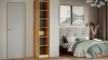 Шкаф для белья (366) с 1 глухой дверью «Порто» Яблоня Беллуно, Графит софт
