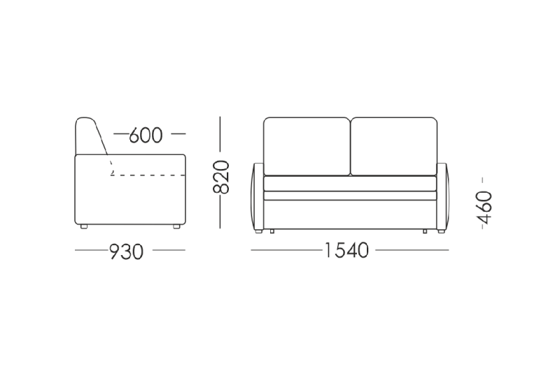 Диван прямой MONACO выкатной