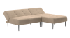 Монако диван-кровать с шезлонгом, без подлокотников, бархат бежевый 5