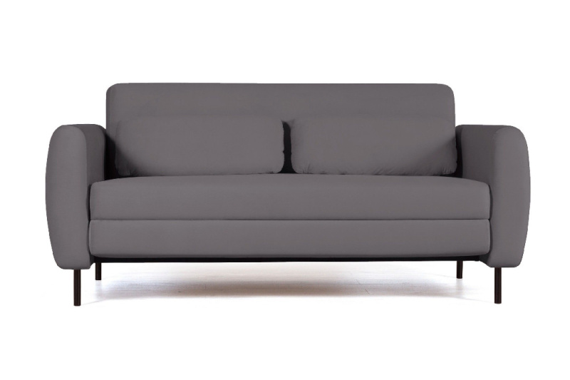 Сиена диван-кровать прямой с подлокотниками, бархат серый 27
