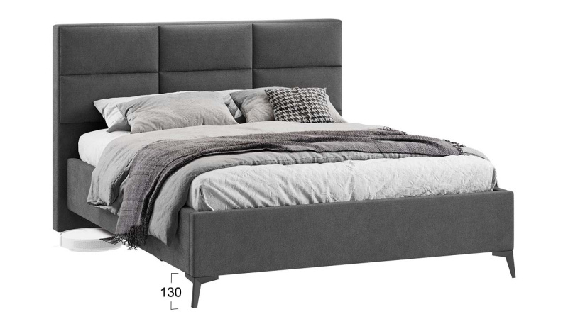 Кровать с ПМ «Делана»  (с подъемным механизмом) Микрошенилл Relax Graphite