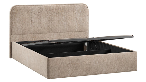 Кровать с ПМ «Тиффани» Тип 1 (с подъемным механизмом) Микровелюр Wellmart Dark Beige