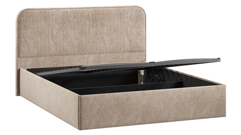 Кровать с ПМ «Тиффани» Тип 1 (с подъемным механизмом) Микровелюр Wellmart Dark Beige