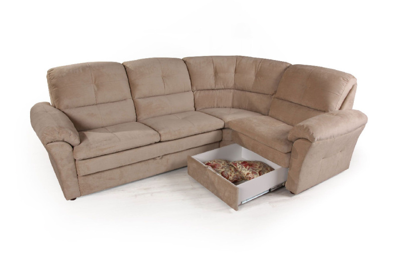 Диаманте диван-кровать угловой велюр бежевый
