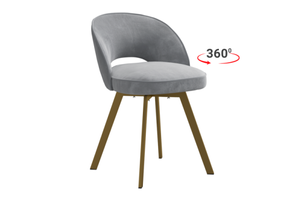 Стул Моли 2 Т2П серый (велюр)/золото