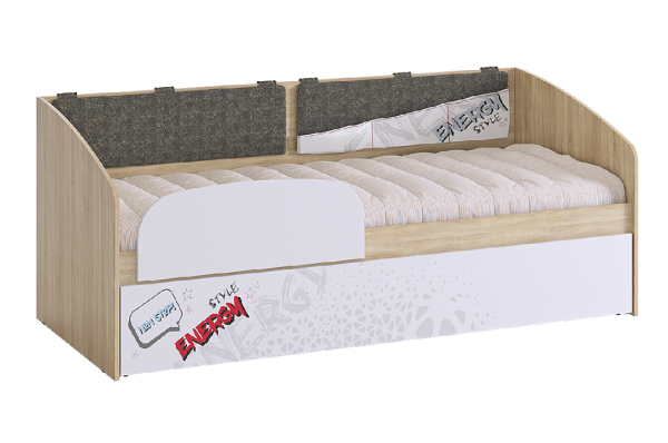 Энерджи Кровать дуб сонома/белый