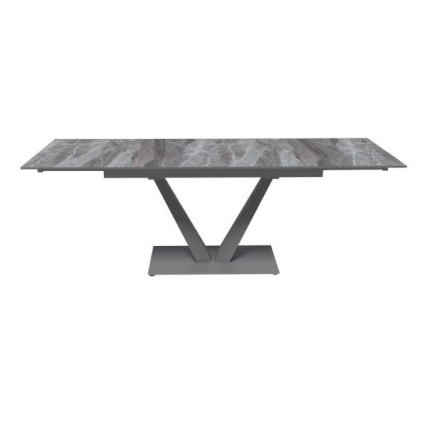 Стол раскладной Малибу (140+40+40), керамика глянцевая Italian Light Grey